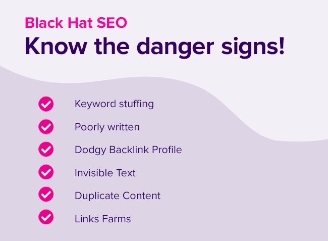 black hat seo - know the danger signs